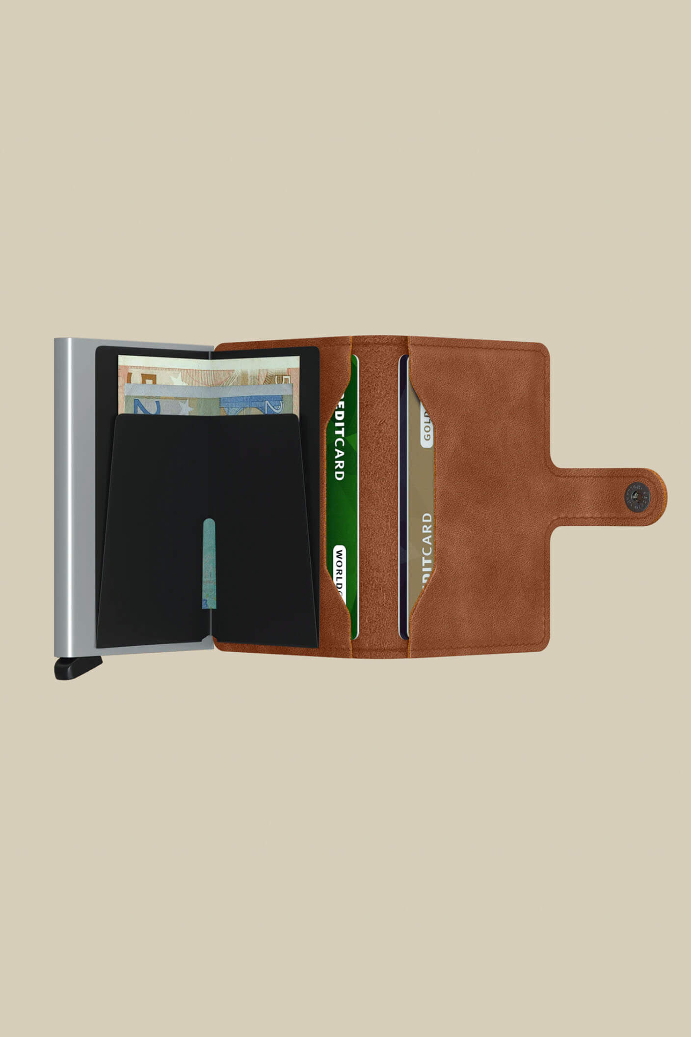 Secrid miniwallet in vintage cognac silver