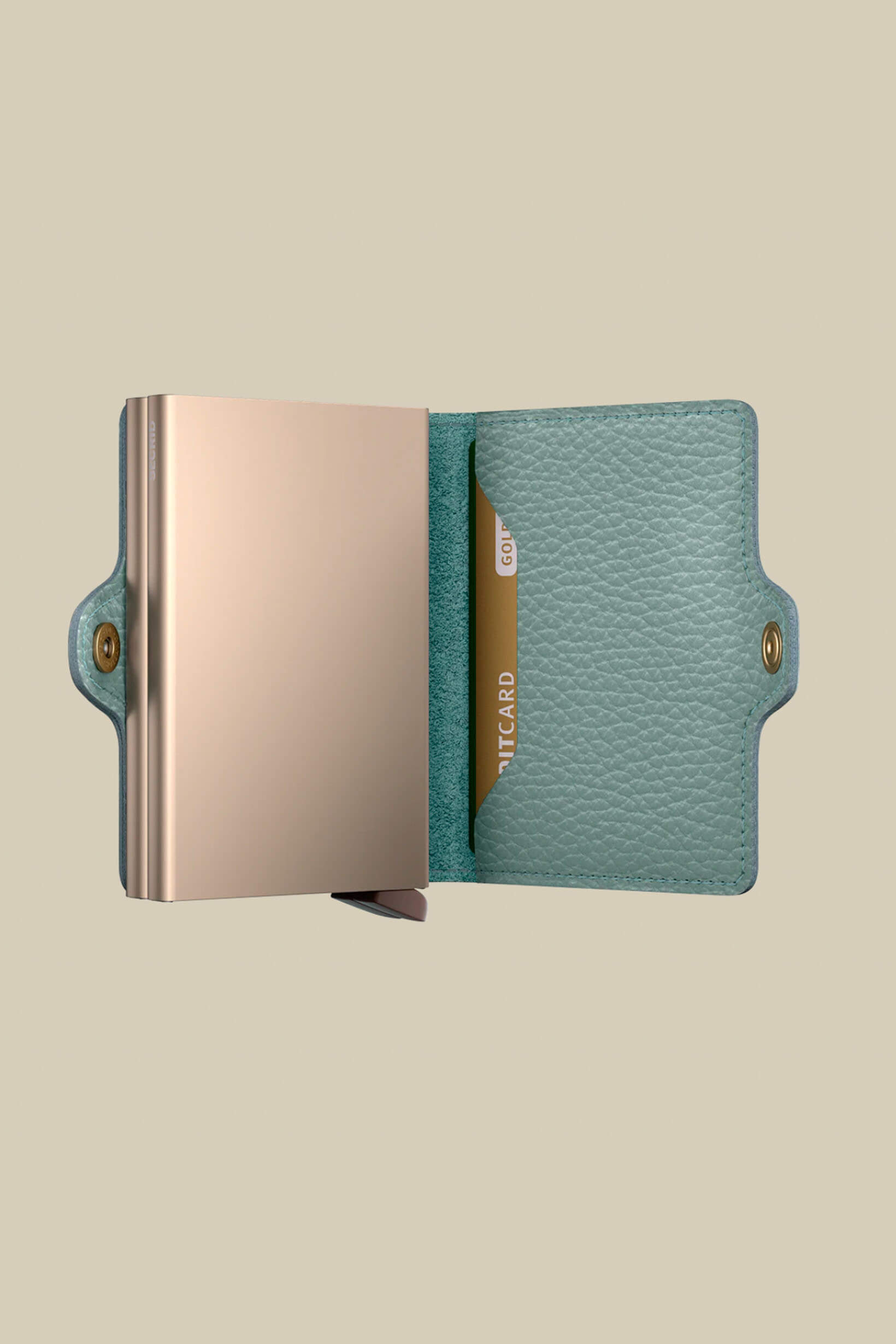 SEcrid wallets twin wallet in pebble sea green