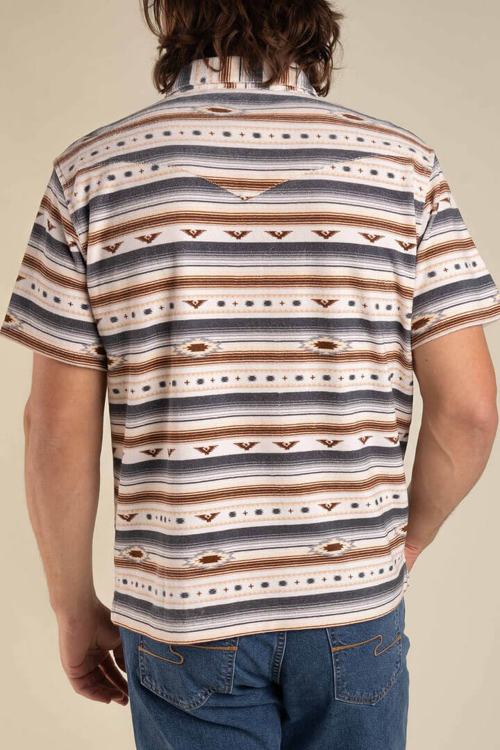 Sendero cantina terry polo in grey and tan southwest. Sendero Provisions men’s fashion. Sendero Provisions women’s fashion. Western clothing for men. Western clothing for women. Wild West clothing for men. Wild West clothing for women. Texan fashion for men. Texan fashion for women. Western fashion for men. Western fashion for women. Sendero Provisions women’s bandana. Sendero Provisions men’s bandana. Sendero Provisions women’s hat. Sendero men’s hat. Sendero Provisions men’s shirt. Sendero Provisions.