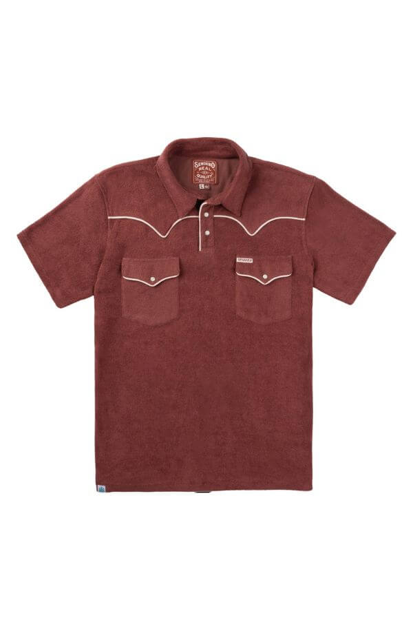 Sendero cantina terry polo in mahogany