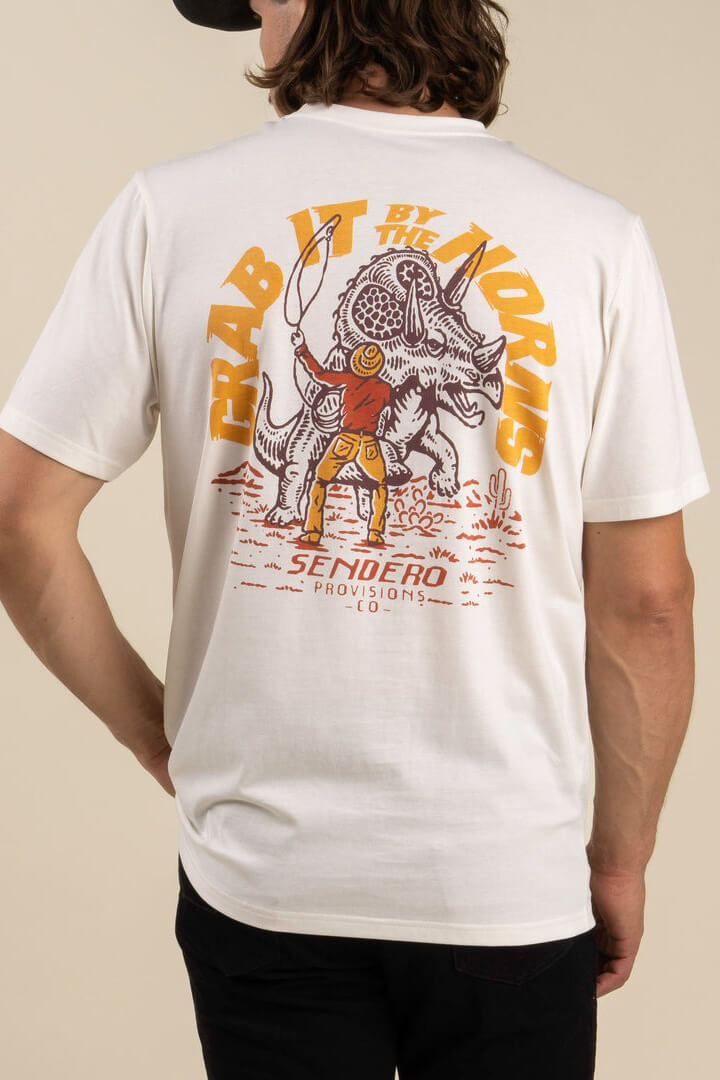 Sendero Triceratops tee in vintage white