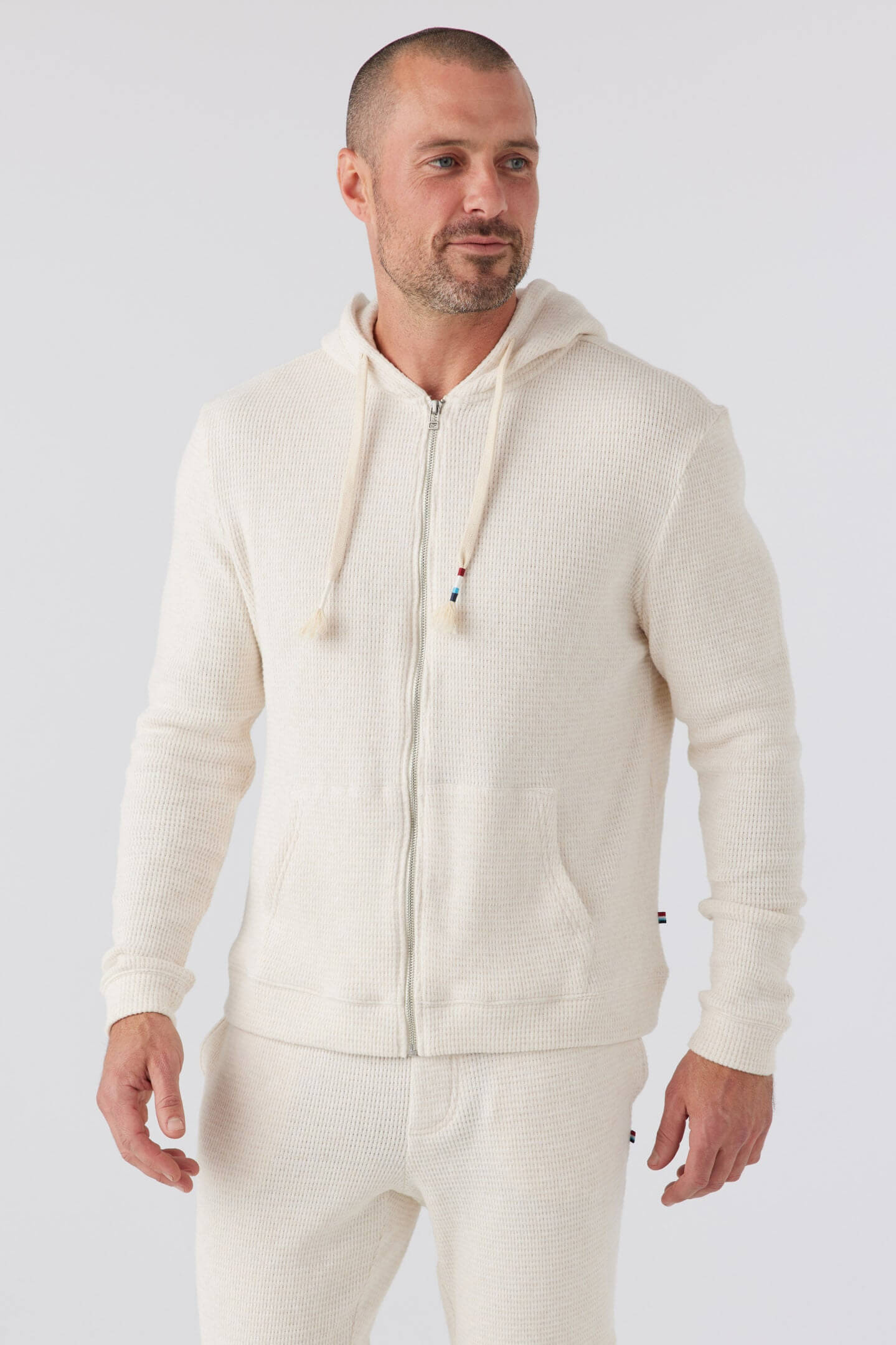 Sol Angeles Marr thermal hoodie in oatmeal