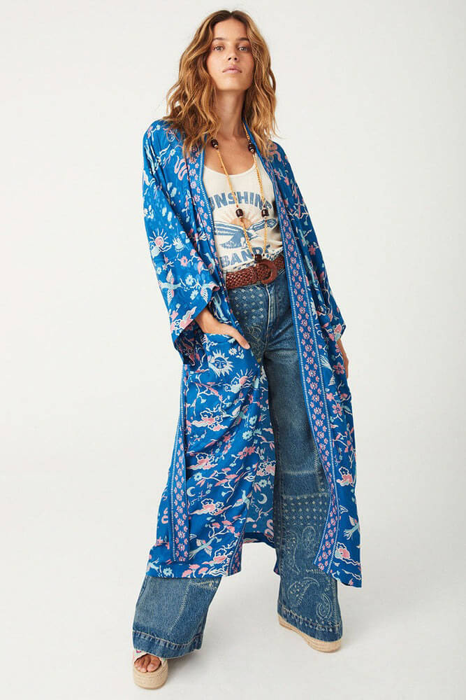 Spell desert bandita maxi robe in cobalt