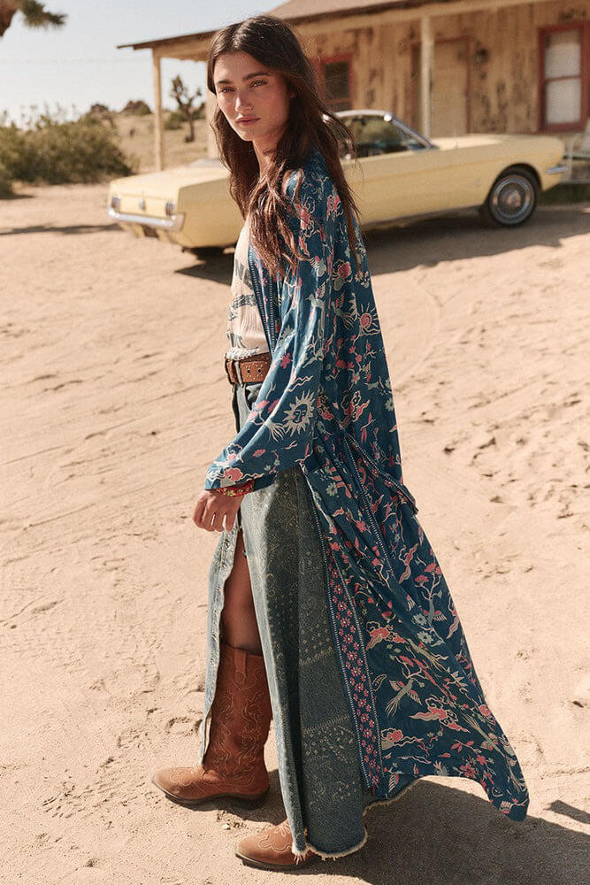 Spell desert bandita maxi robe in cobalt