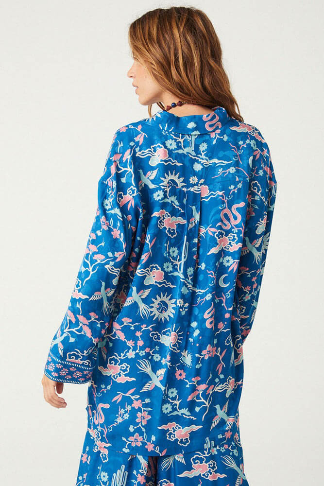 Spell desert bandita shirt in cobalt