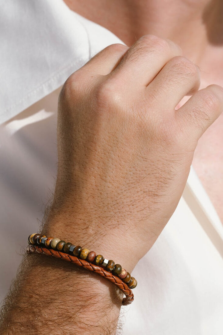 Steel & Barnett Cyrus bracelet in terracotta