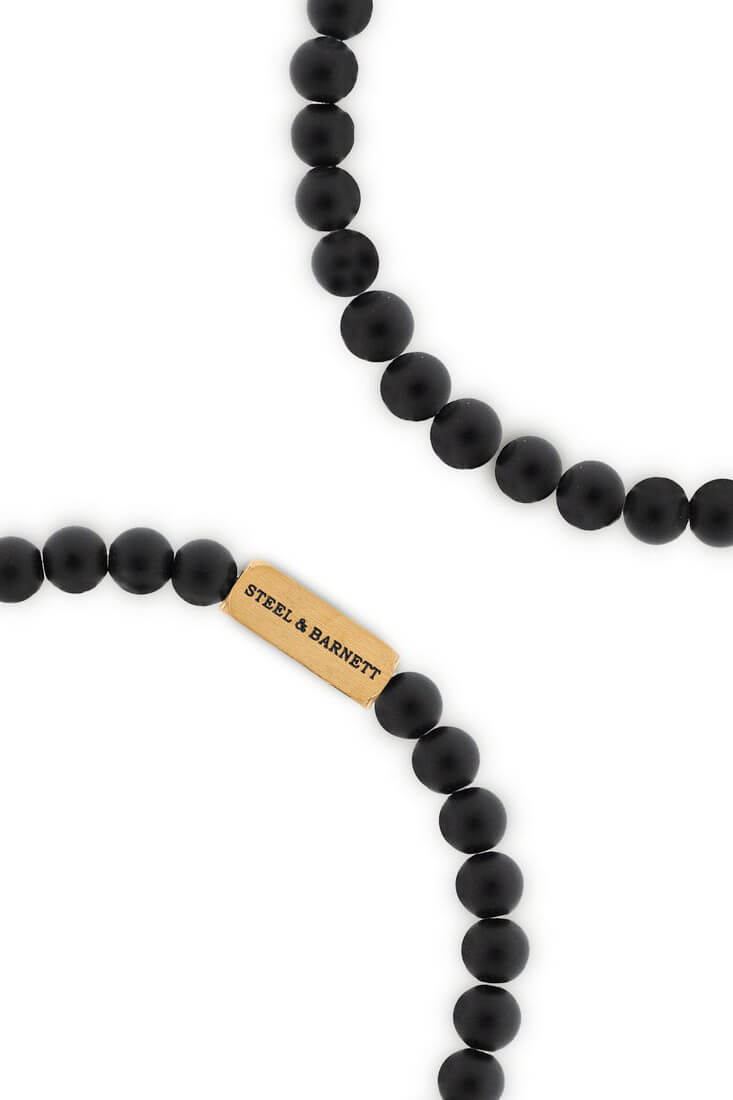 Steel & Barnett Natural bracelet in matte black and gold