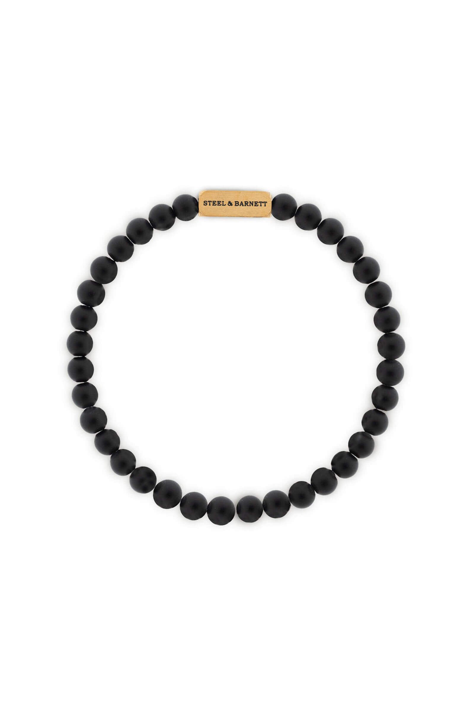 Steel & Barnett Natural bracelet in matte black and gold