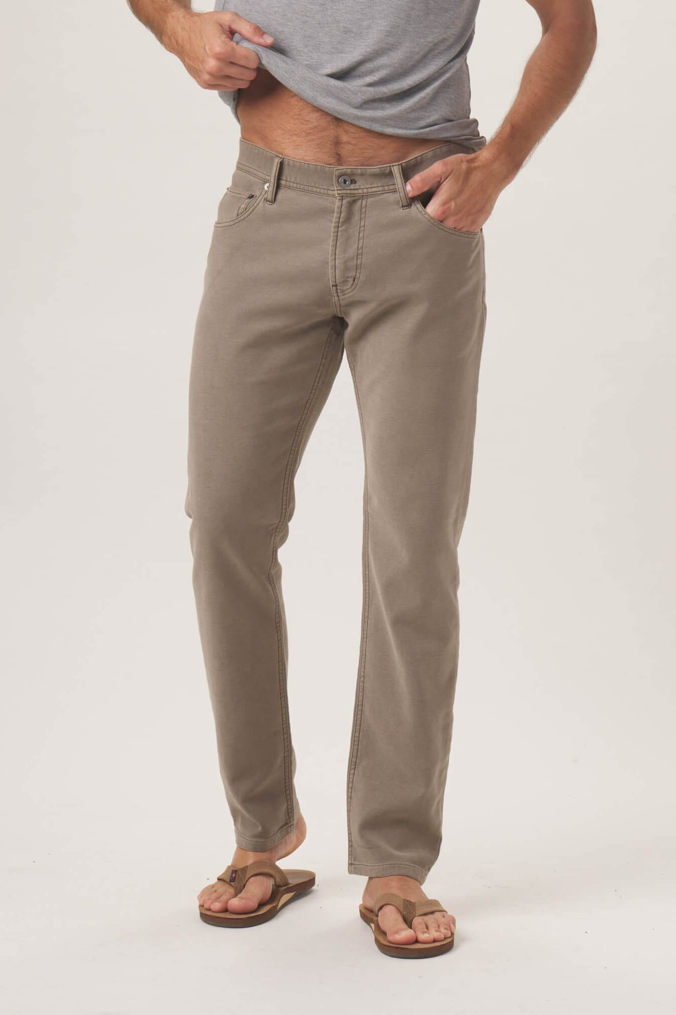 The Normal Brand comfort terry pant in taupe 