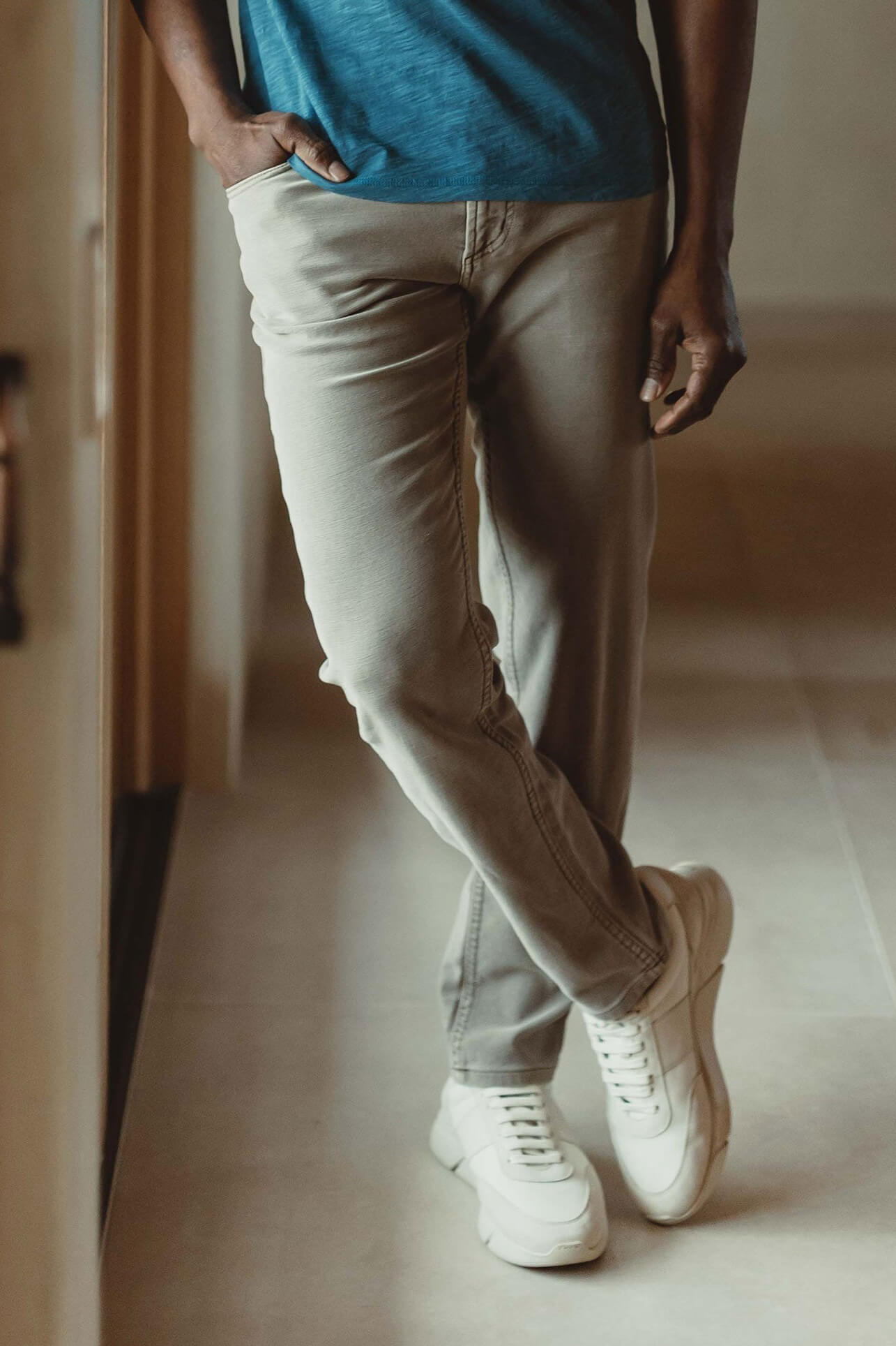 The Normal Brand comfort terry pant in taupe 