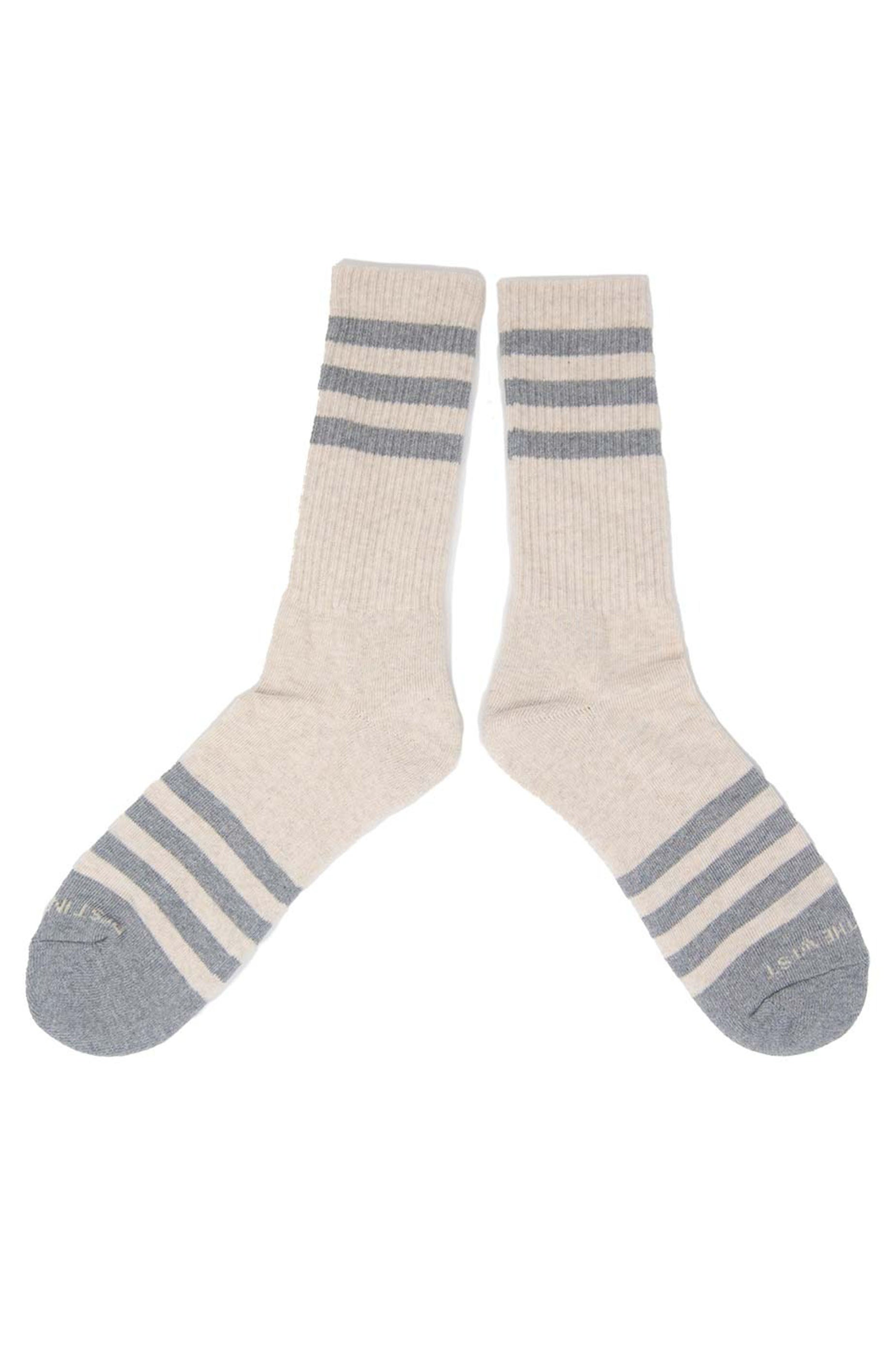 The Ampal Creative heather grey stripes socks