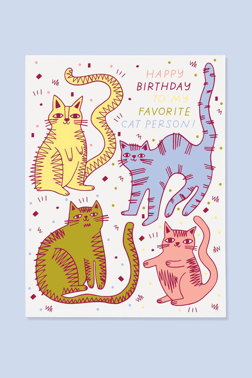 The Good Twin cat person card