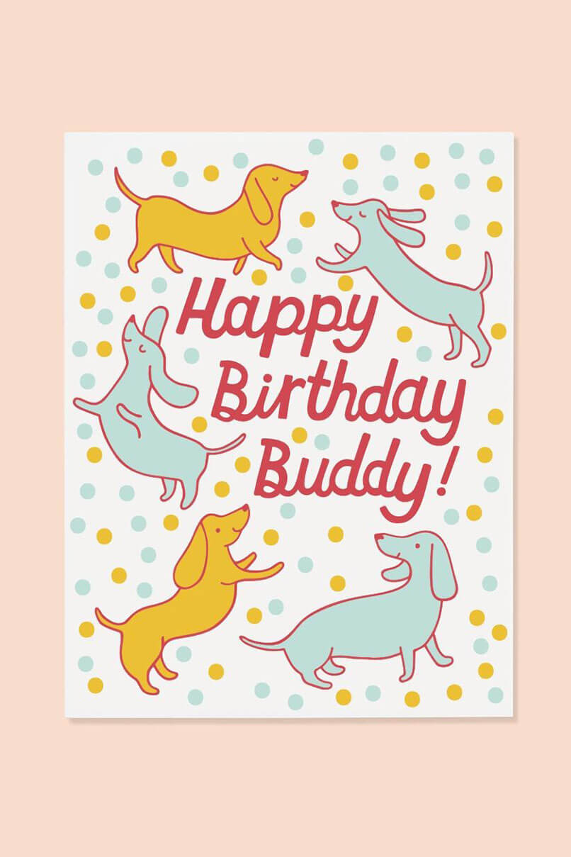 The Good Twin Doxie birthday card