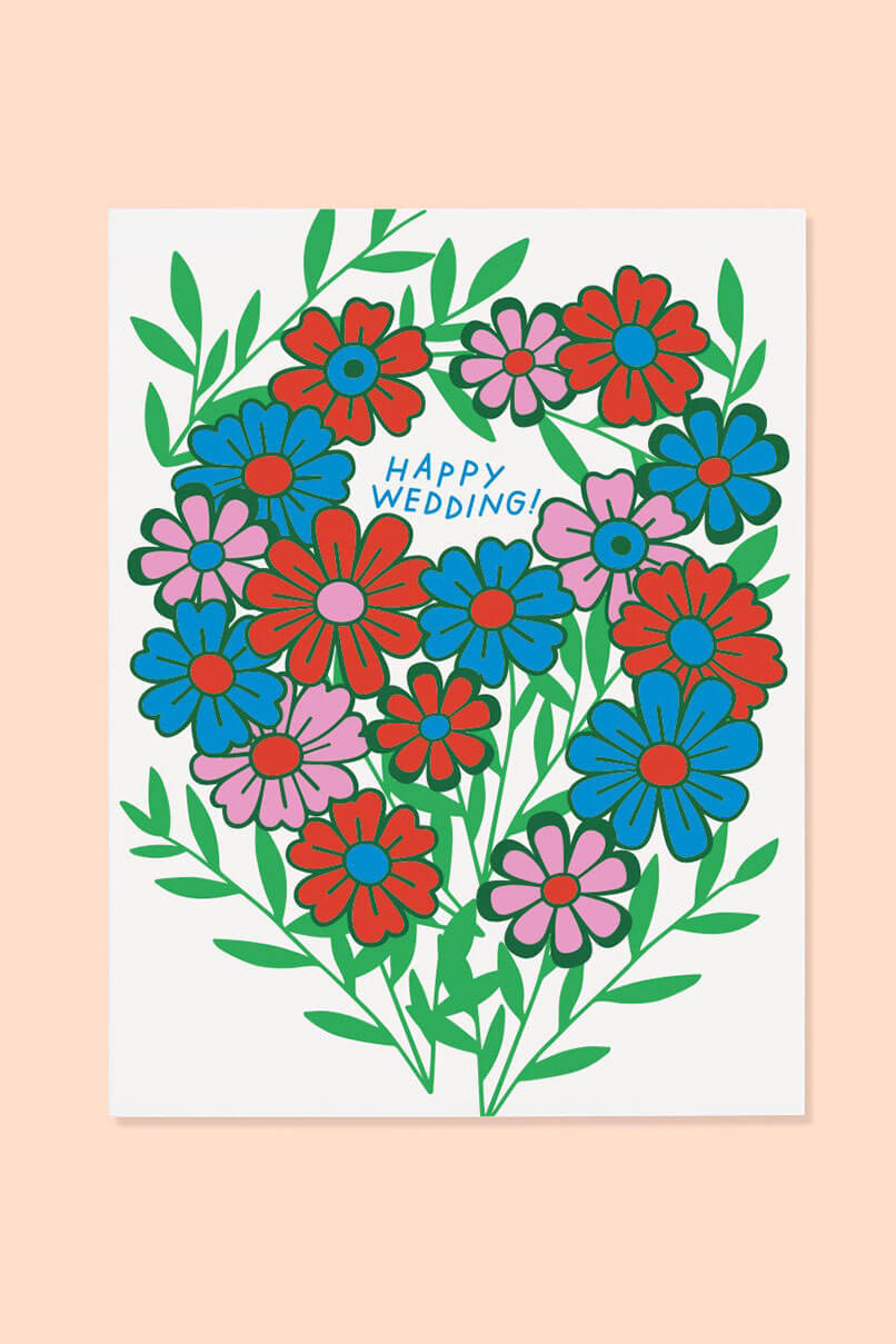 The Good Twin floral wedding card