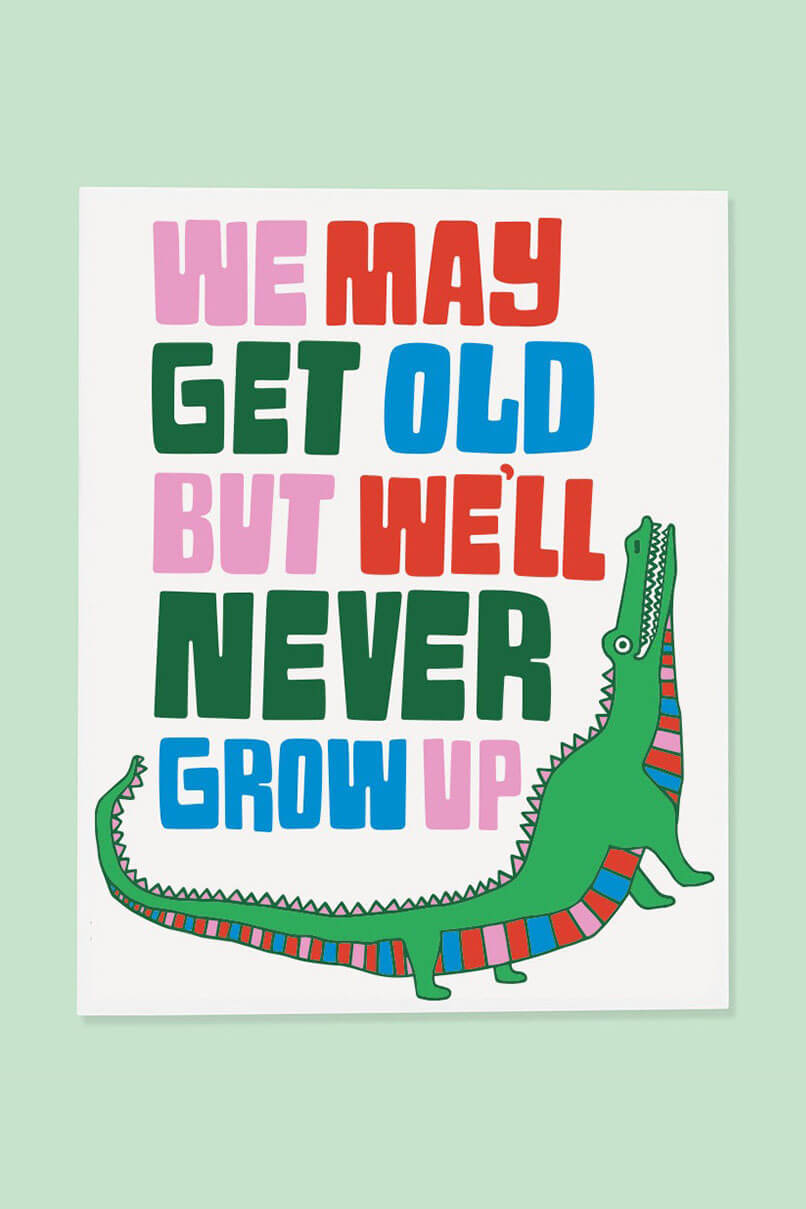 The Good Twin gator birthday card