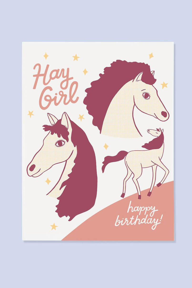 The Good Twin hay girl card