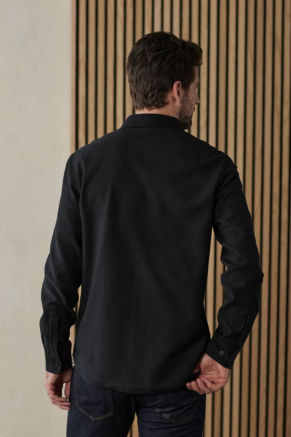 The Normal Brand Comfort Terry Shacket in black