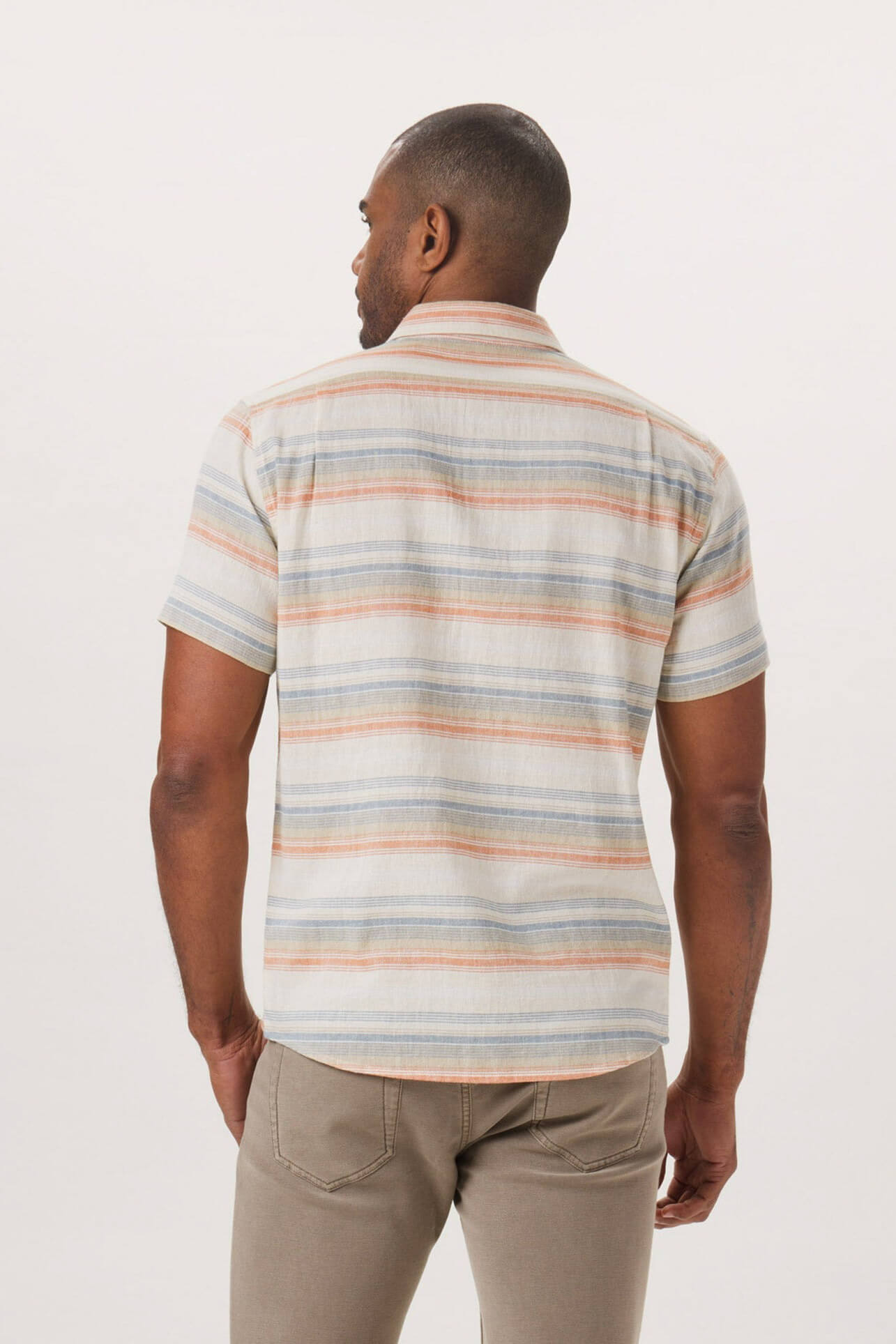 The Normal Brand freshwater button up in canyon stripe