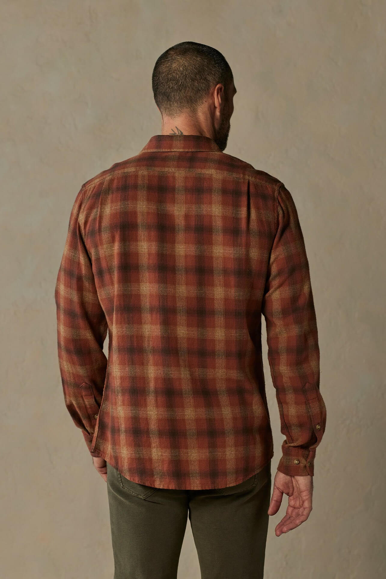 The Normal Brand Hudson double brushed flannel in maple glaze