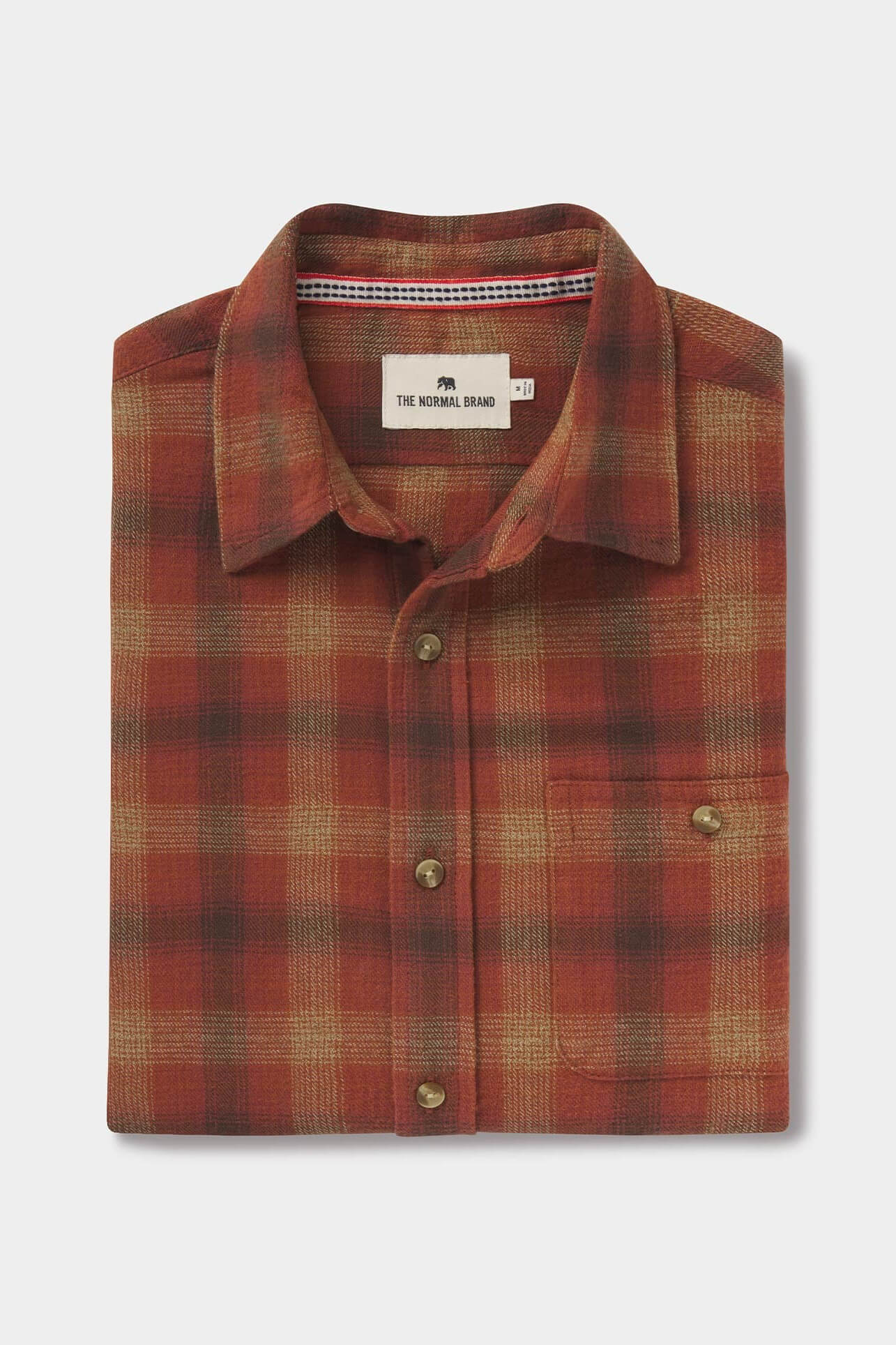 The Normal Brand Hudson double brushed flannel in maple glaze