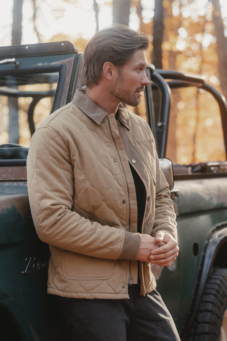 The Normal Brand James Canvas Liner Jacket in tan cedar