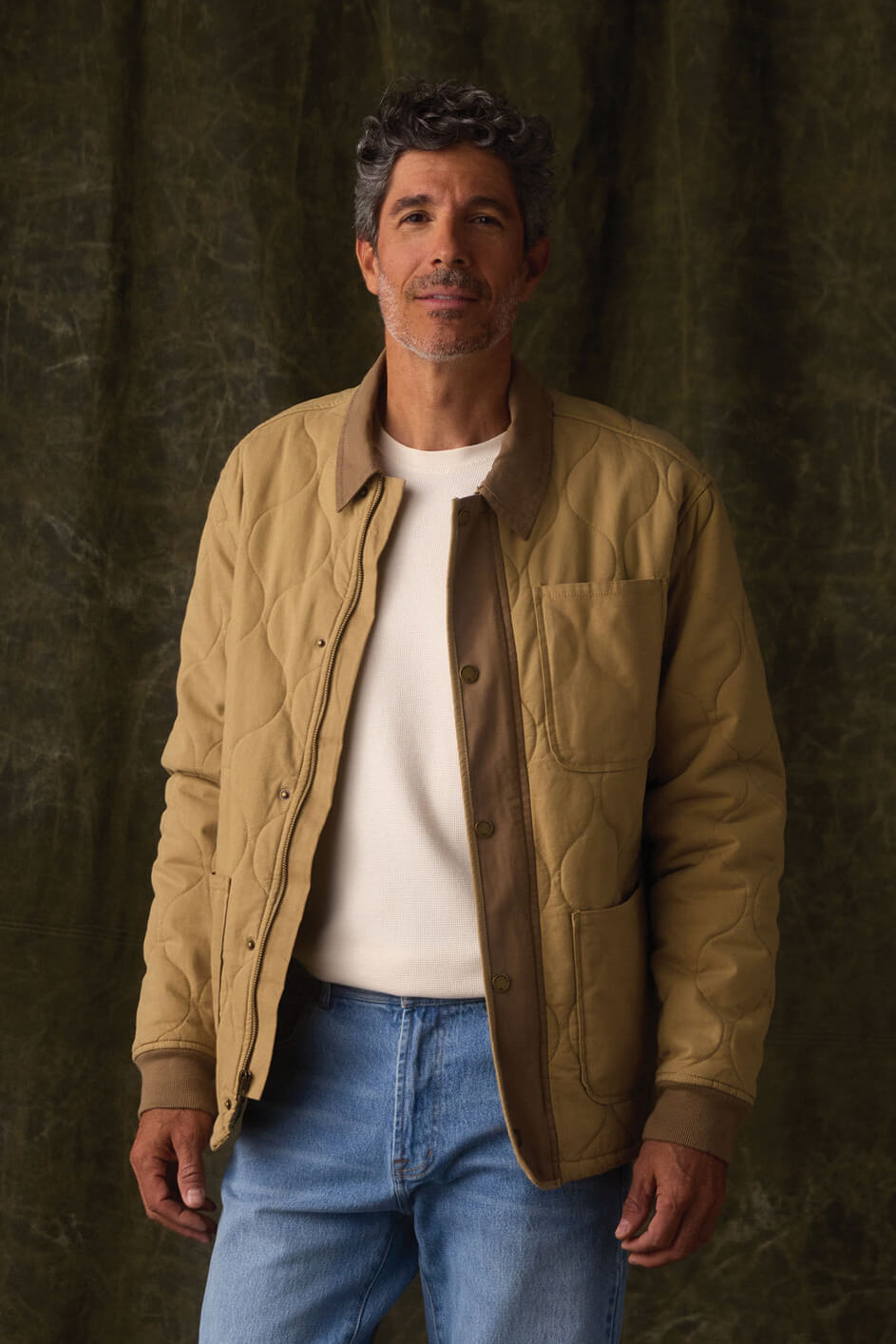 The Normal Brand James Canvas Liner Jacket in tan cedar