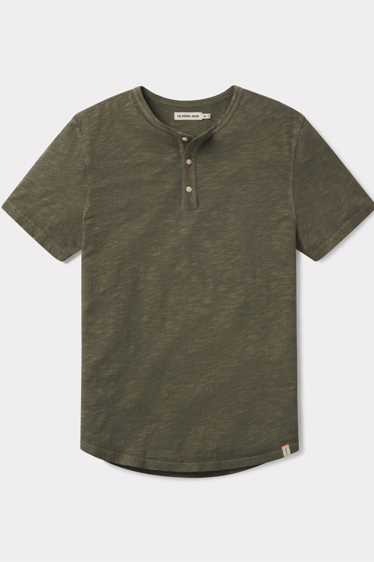 The Normal Brand legacy jersey ss henley in olive
