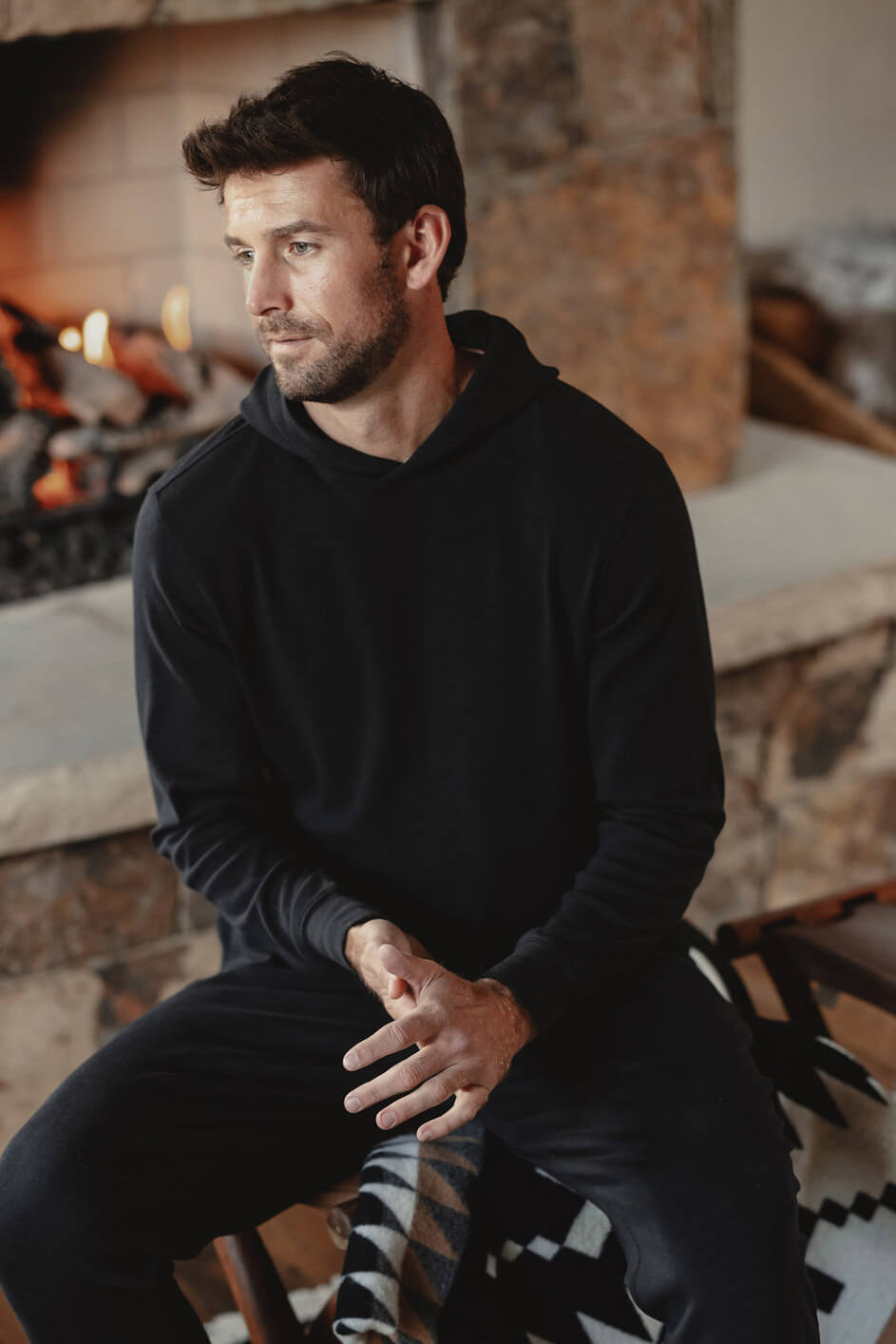 The Normal Brand Puremeso Essential Hoodie in black