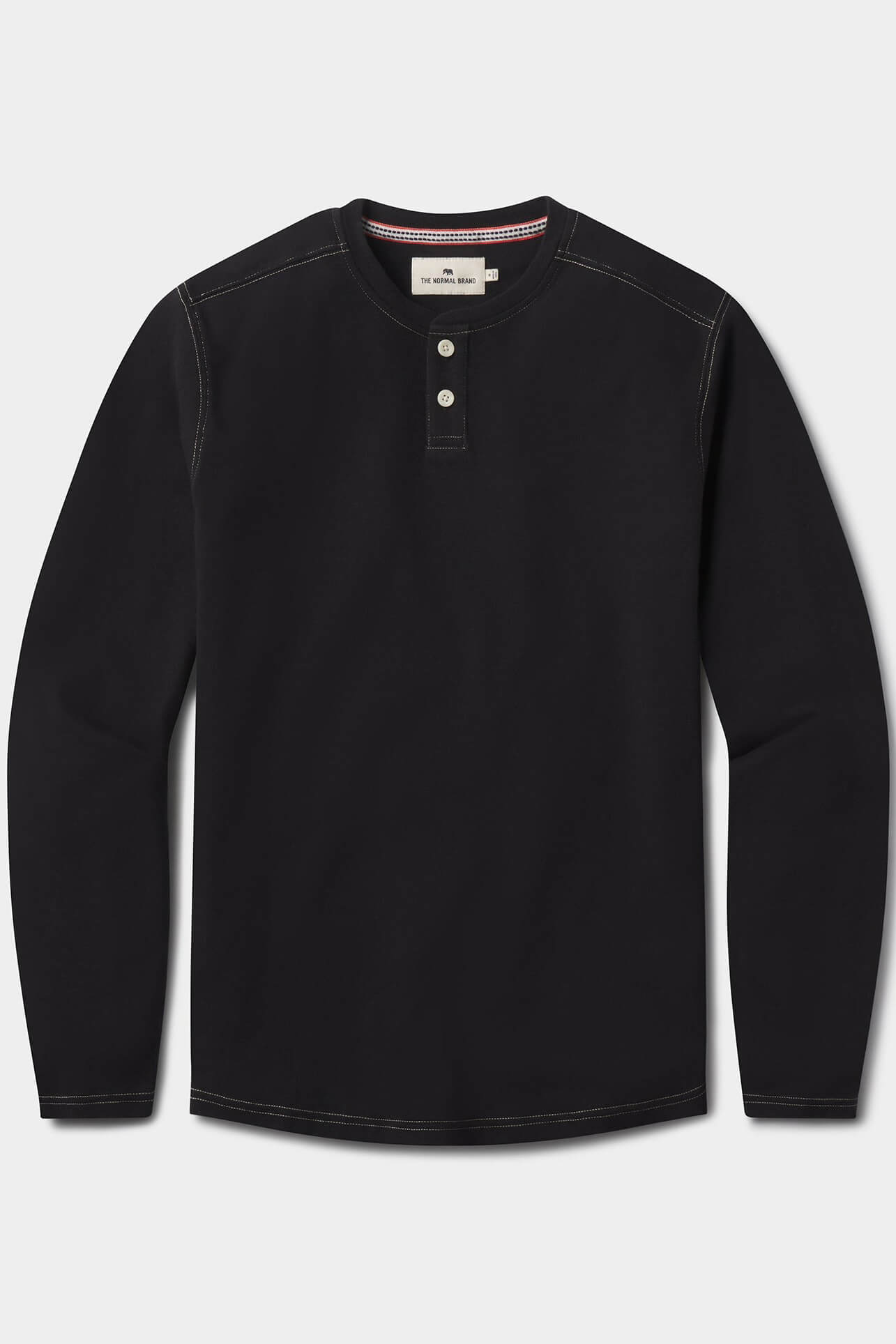 The Normal Brand puremeso two button henley in black
