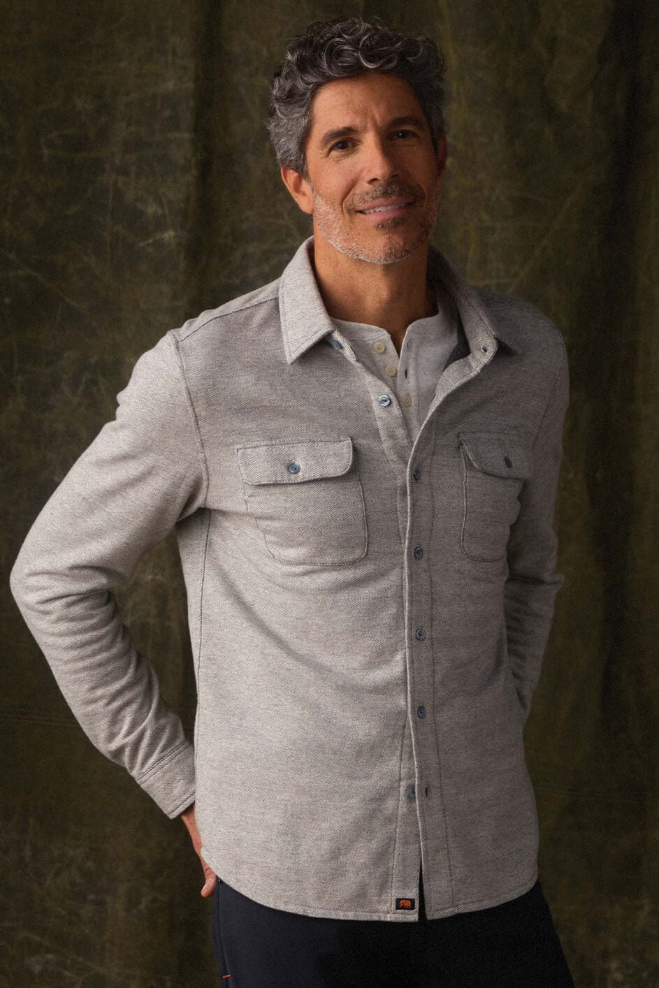 The Normal Brand Textured Knit Shirt in graphite