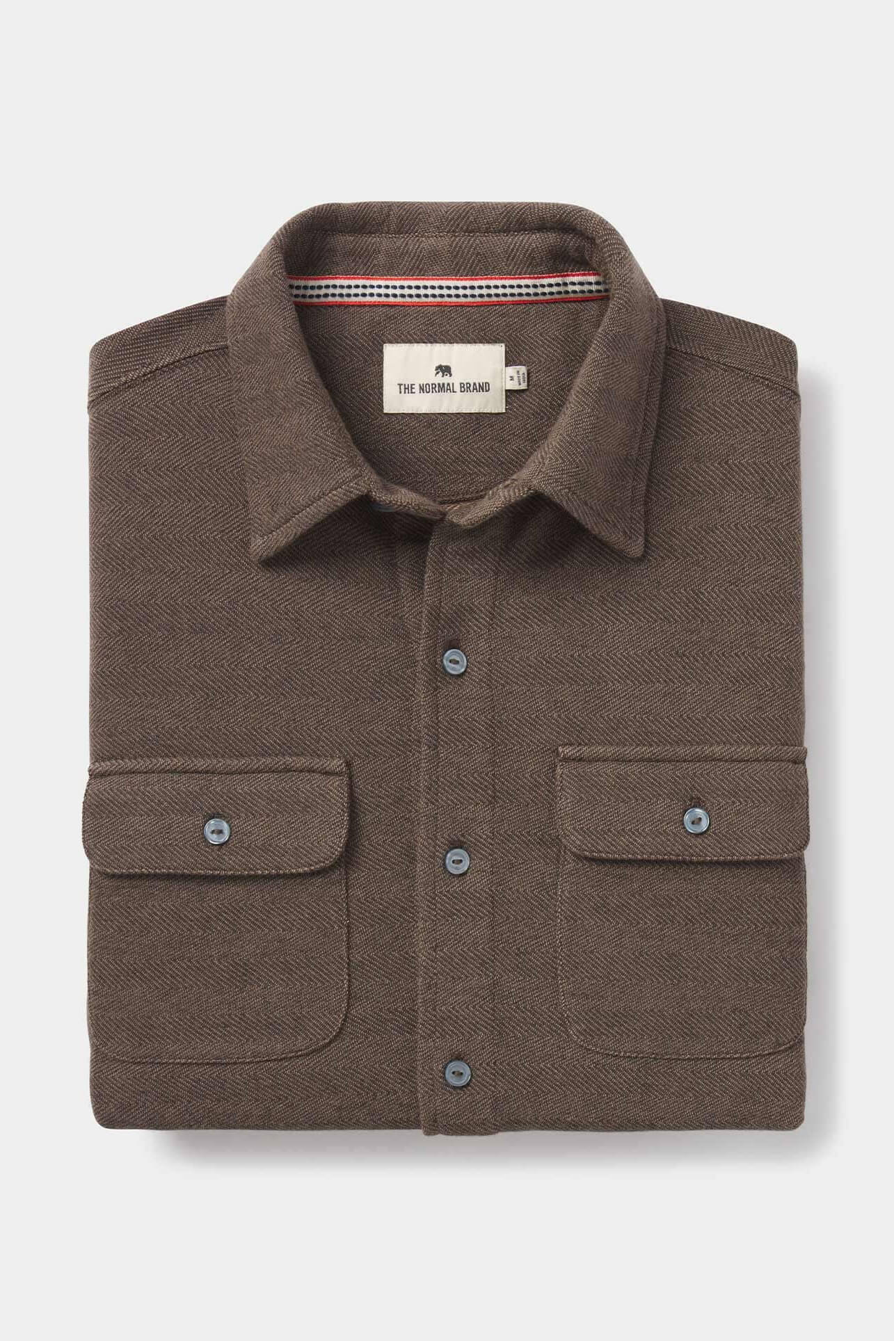 The Normal Brand textured knit shirt in java