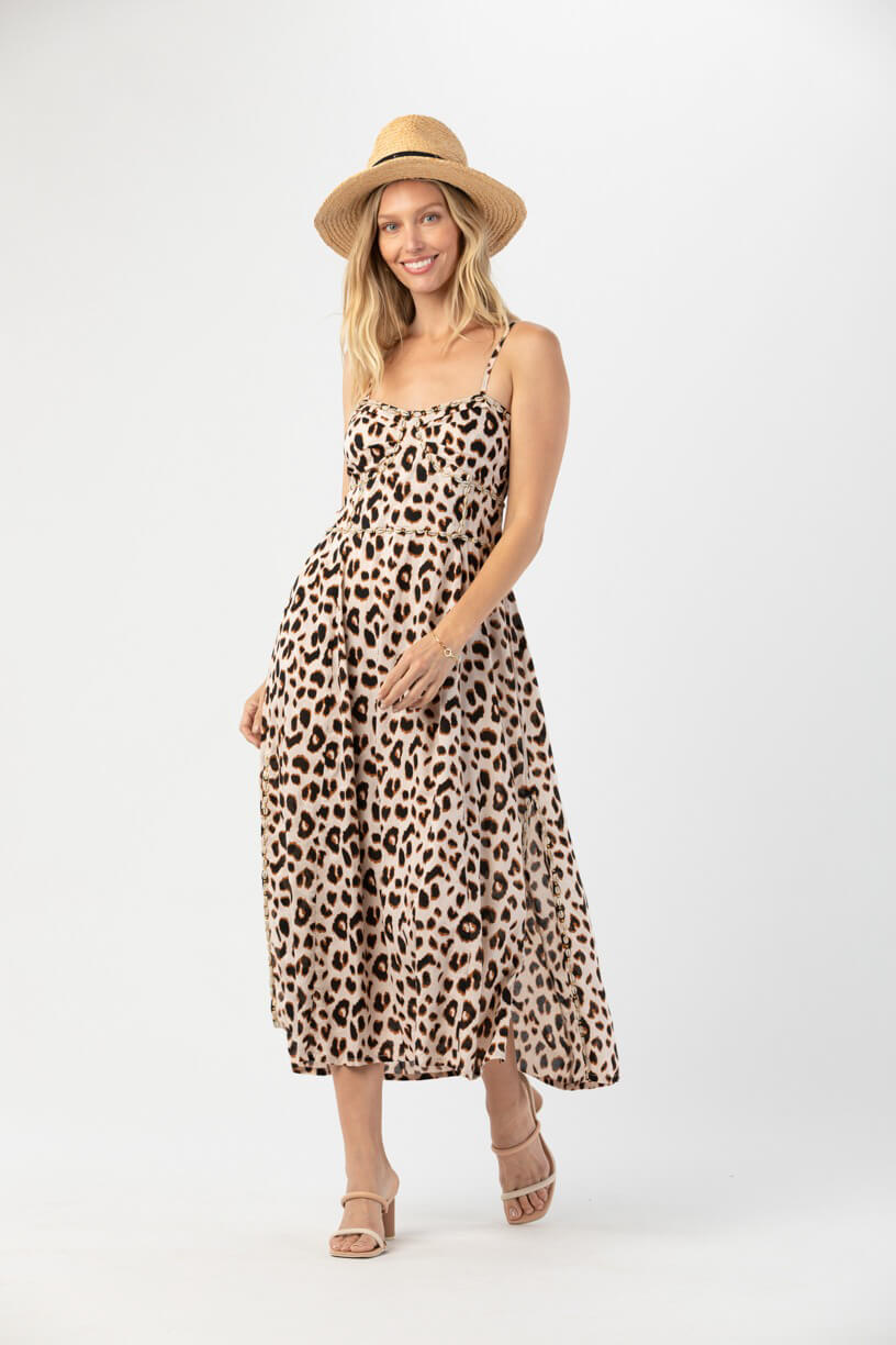 Tiare Hawaii Rio maxi dress in animal blush black