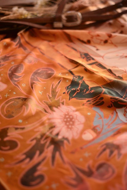 Tirzah Lane Art Round up mulberry silk scarf