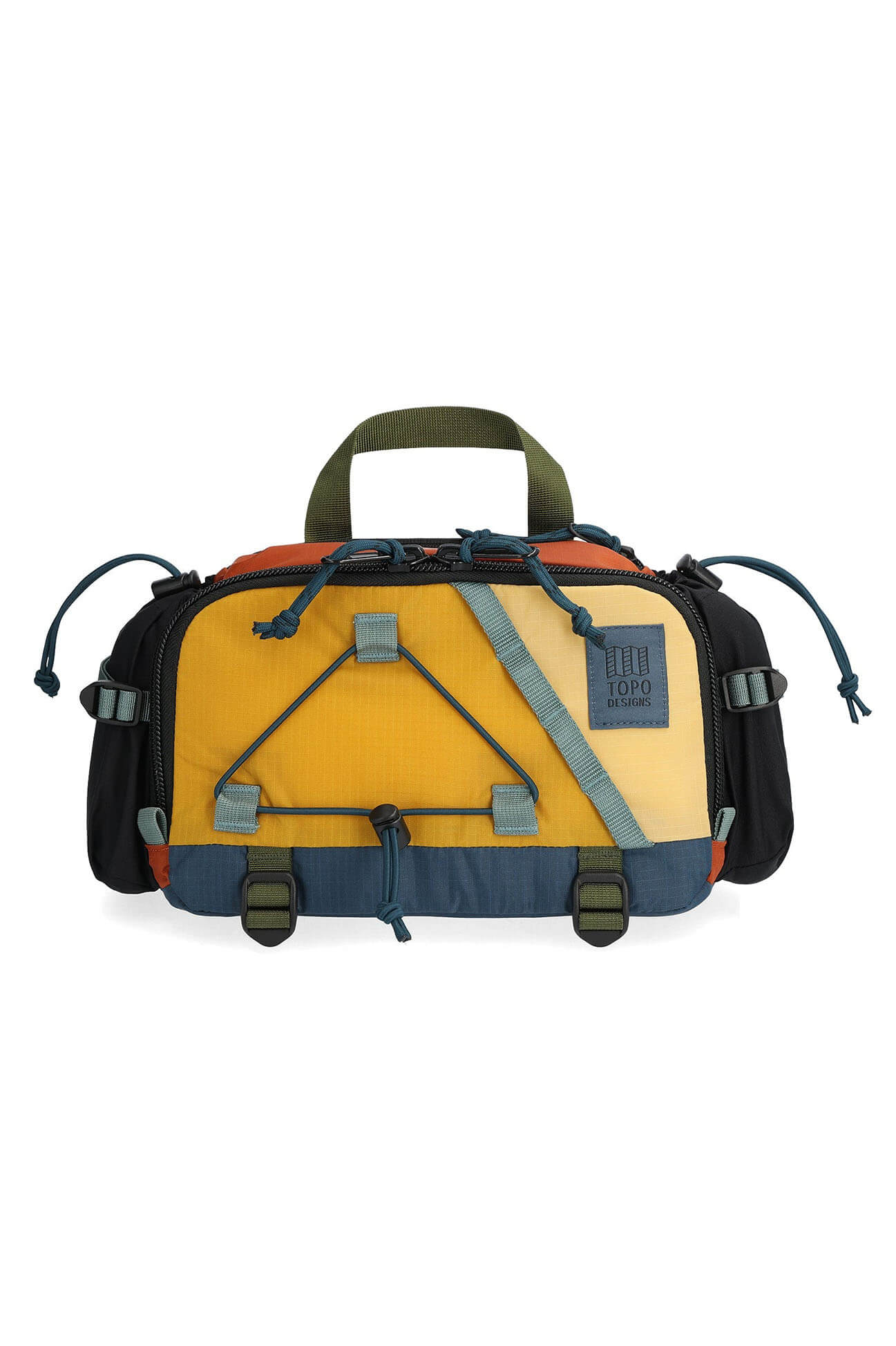 Topo Designs mountain hydro hip pack in mustard and clay