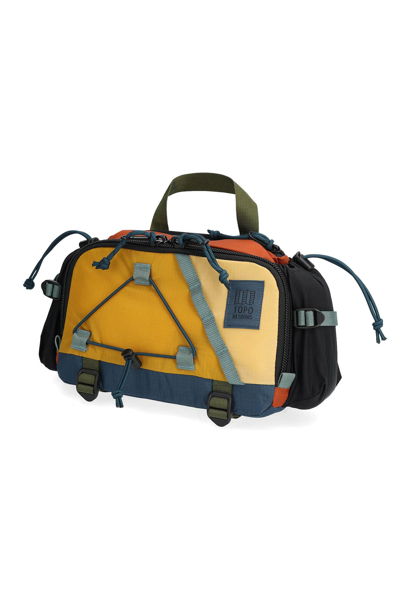 Topo Designs mountain hydro hip pack in mustard and clay