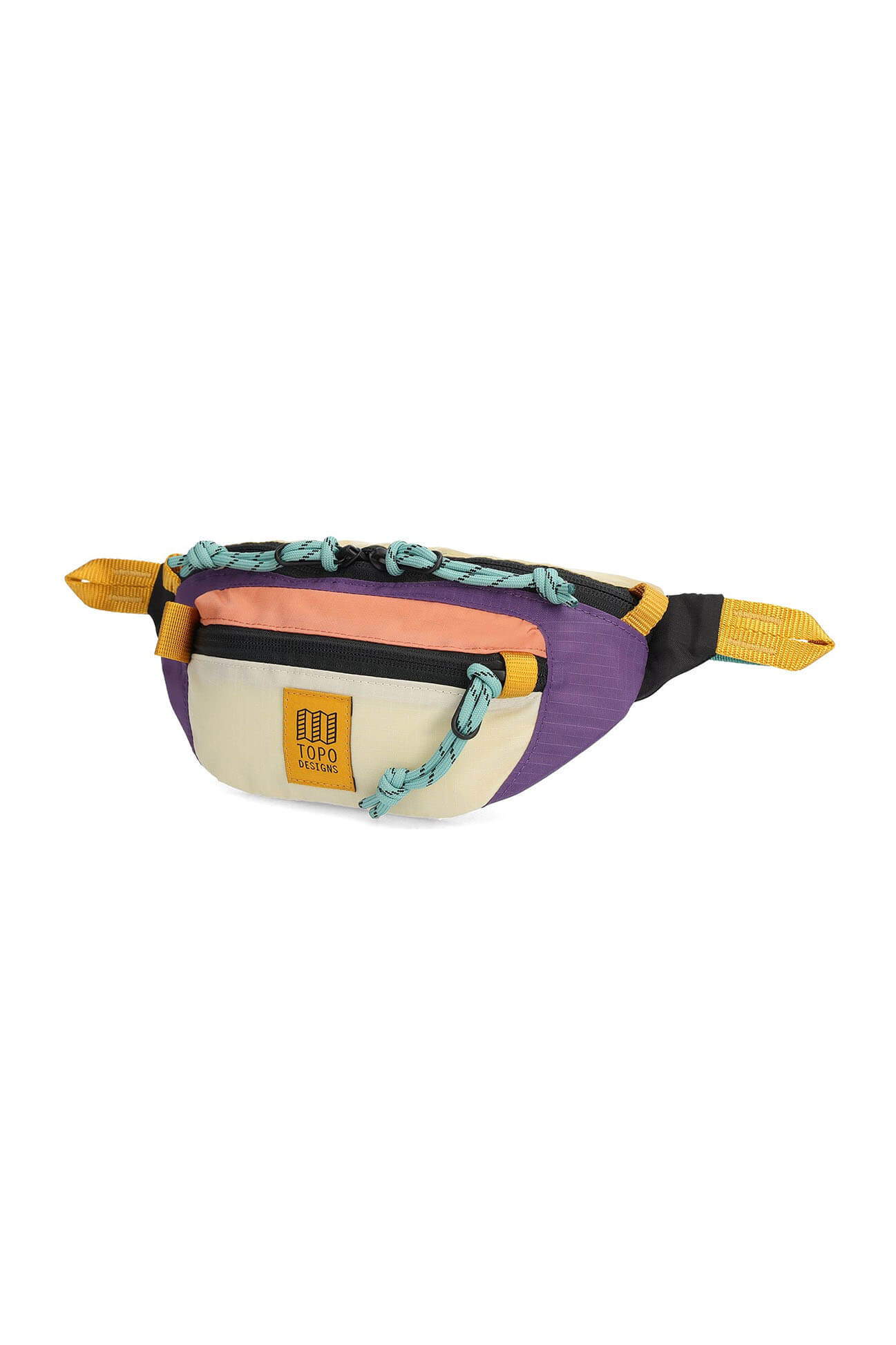 Topo Designs mountain waist pack in loganberry and bone white
