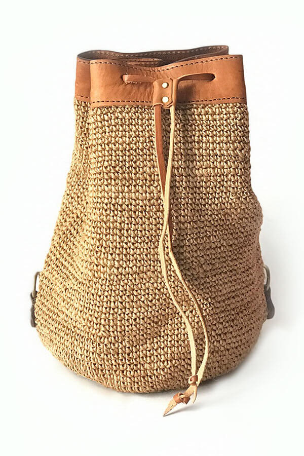 natural woven backpack