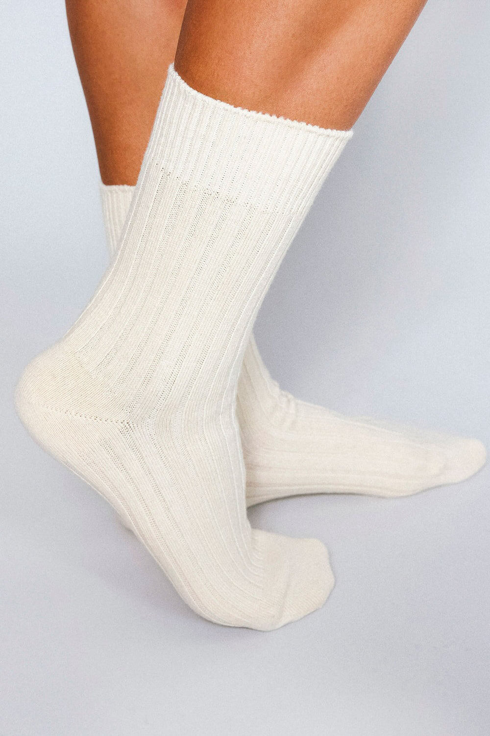 Mere Cashmere Ankle Sock Off White