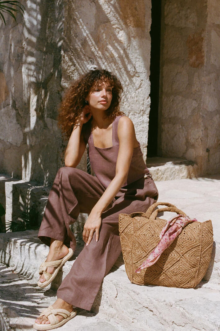 Vitamin A Getaway Pant in mocha brown