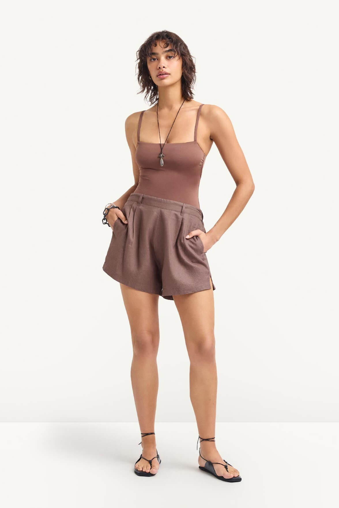 Vitamin A Getaway Short in mocha brown