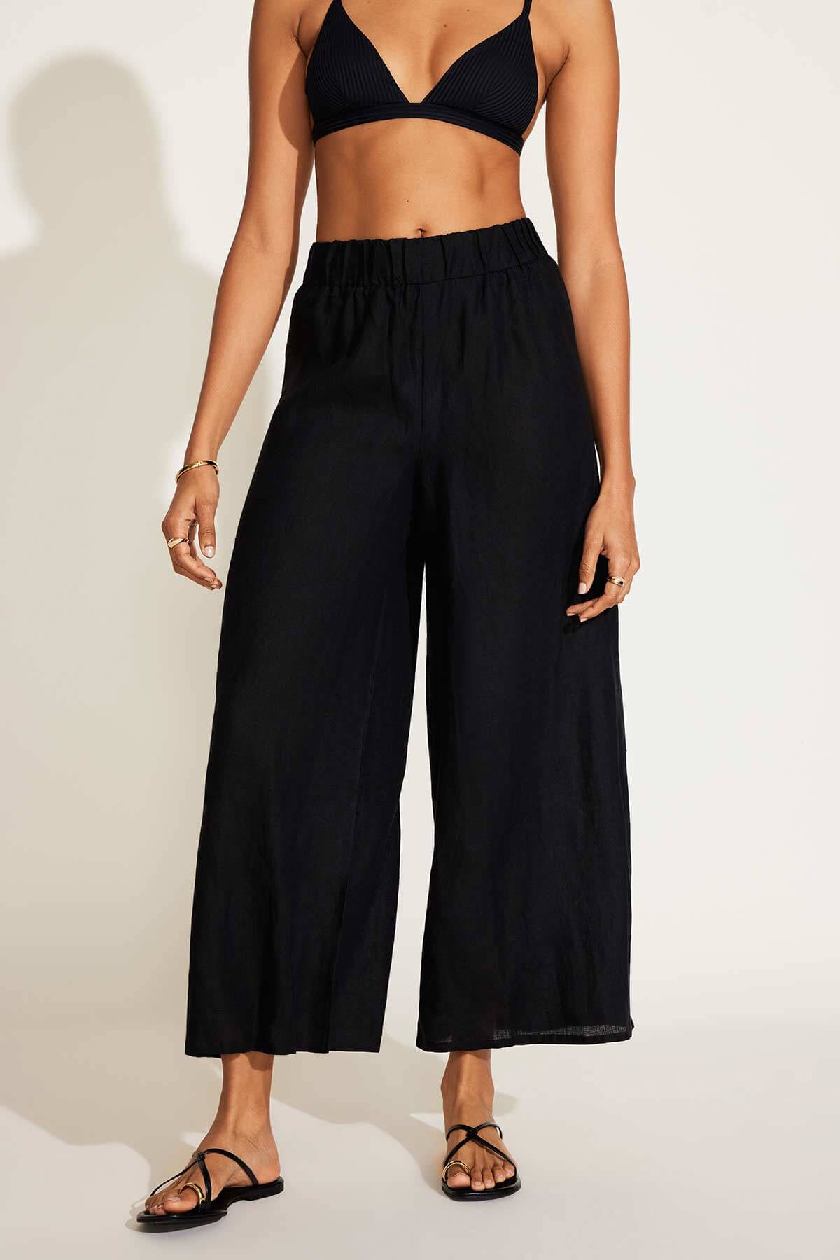 Vitamin A tallows wide leg pant in black