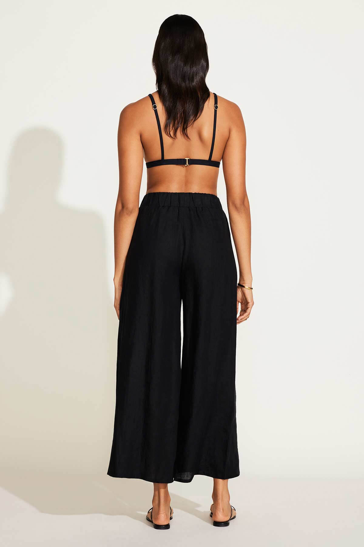 Vitamin A tallows wide leg pant in black