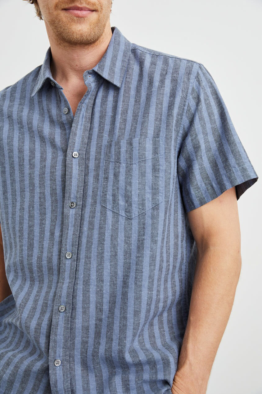 Rails wilder shirt in marine sapphire stripe