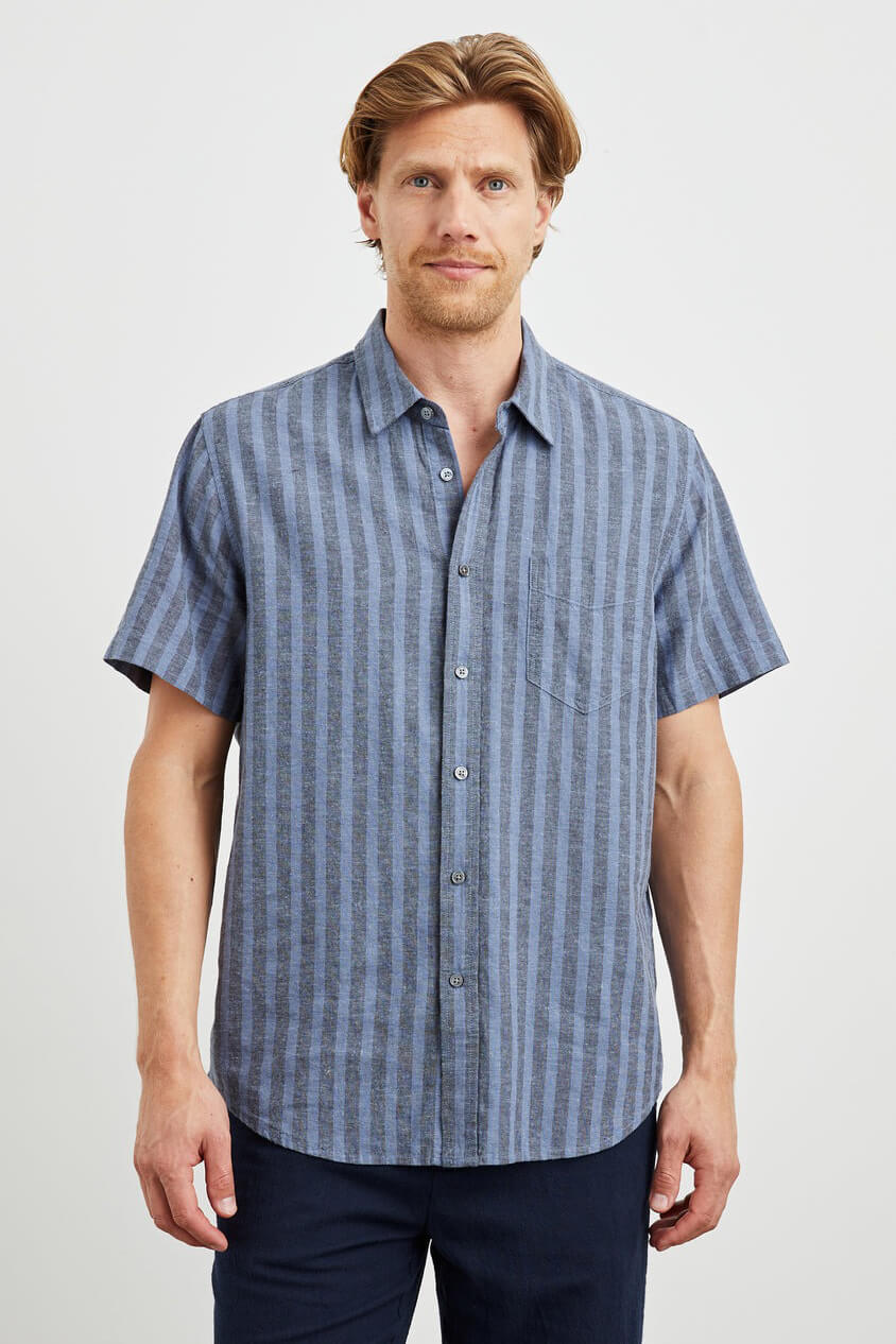 Rails wilder shirt in marine sapphire stripe