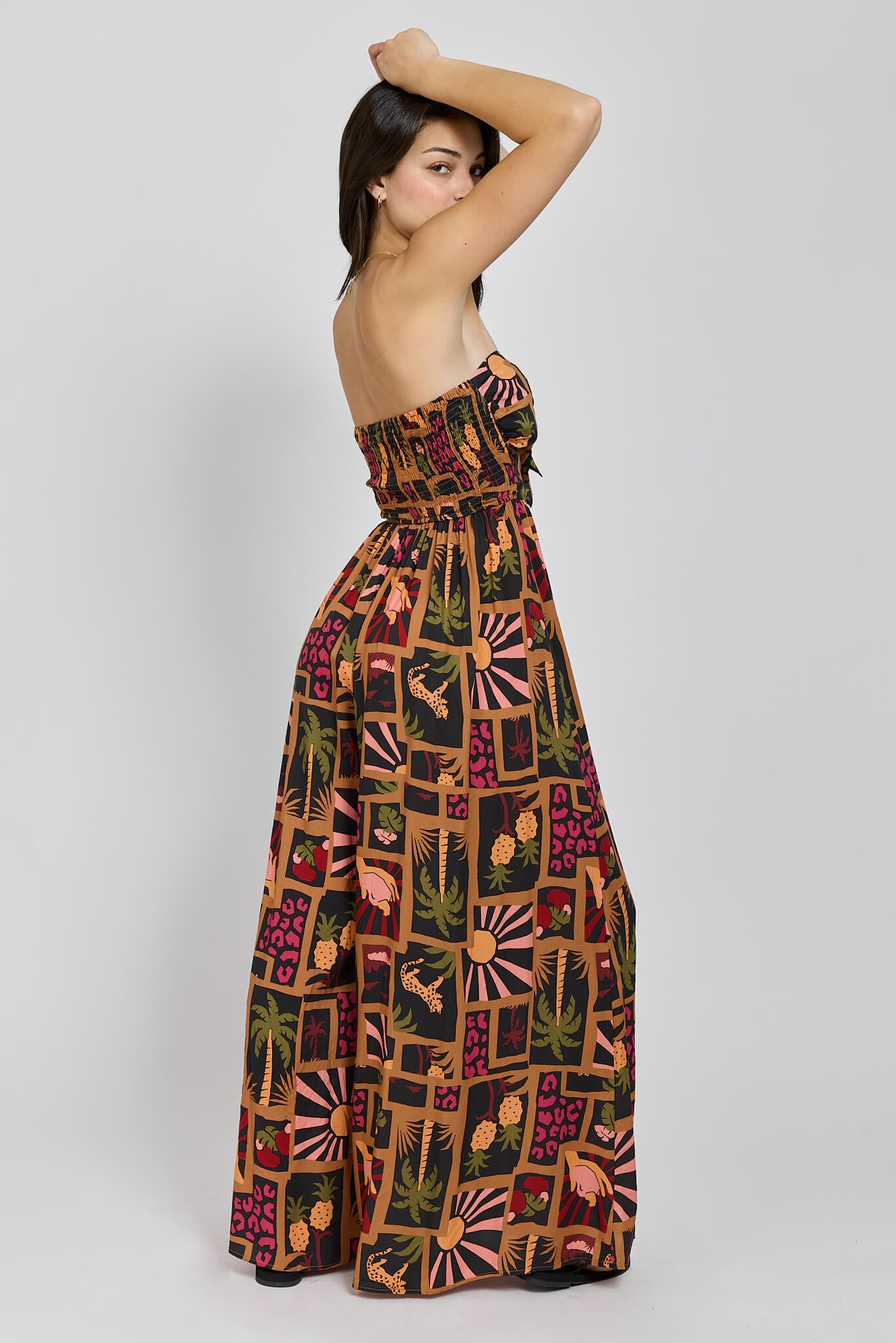 Womens smocked back jumpsuit