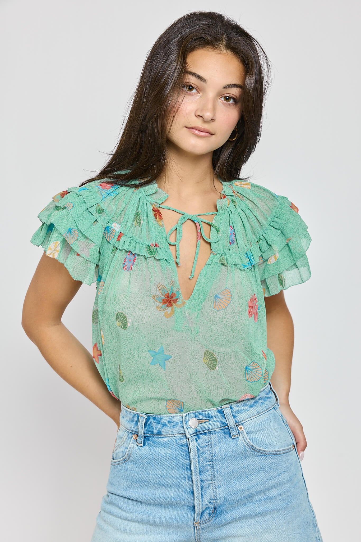 Womens seashell blouse