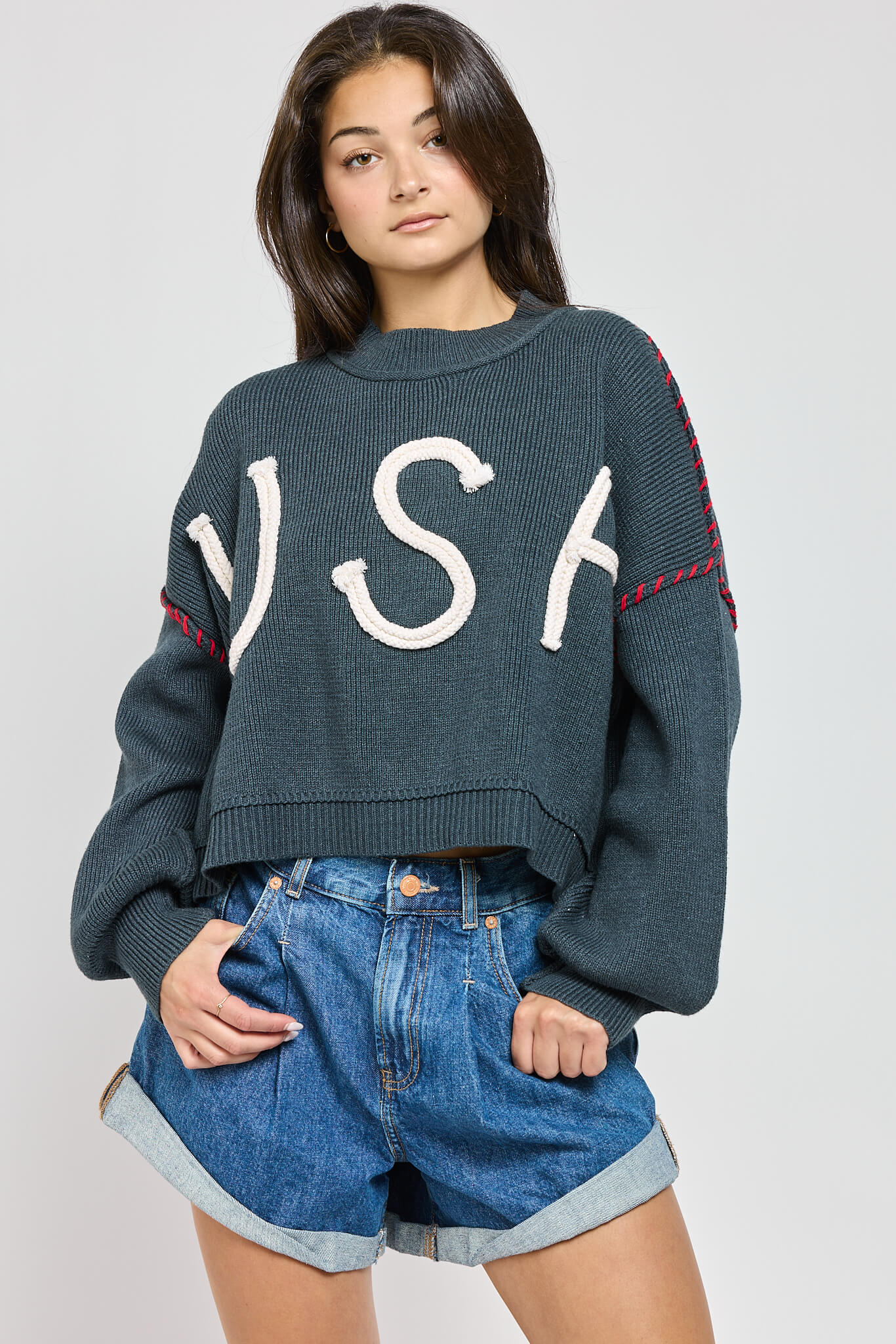 Womens thick stitch loose sweater