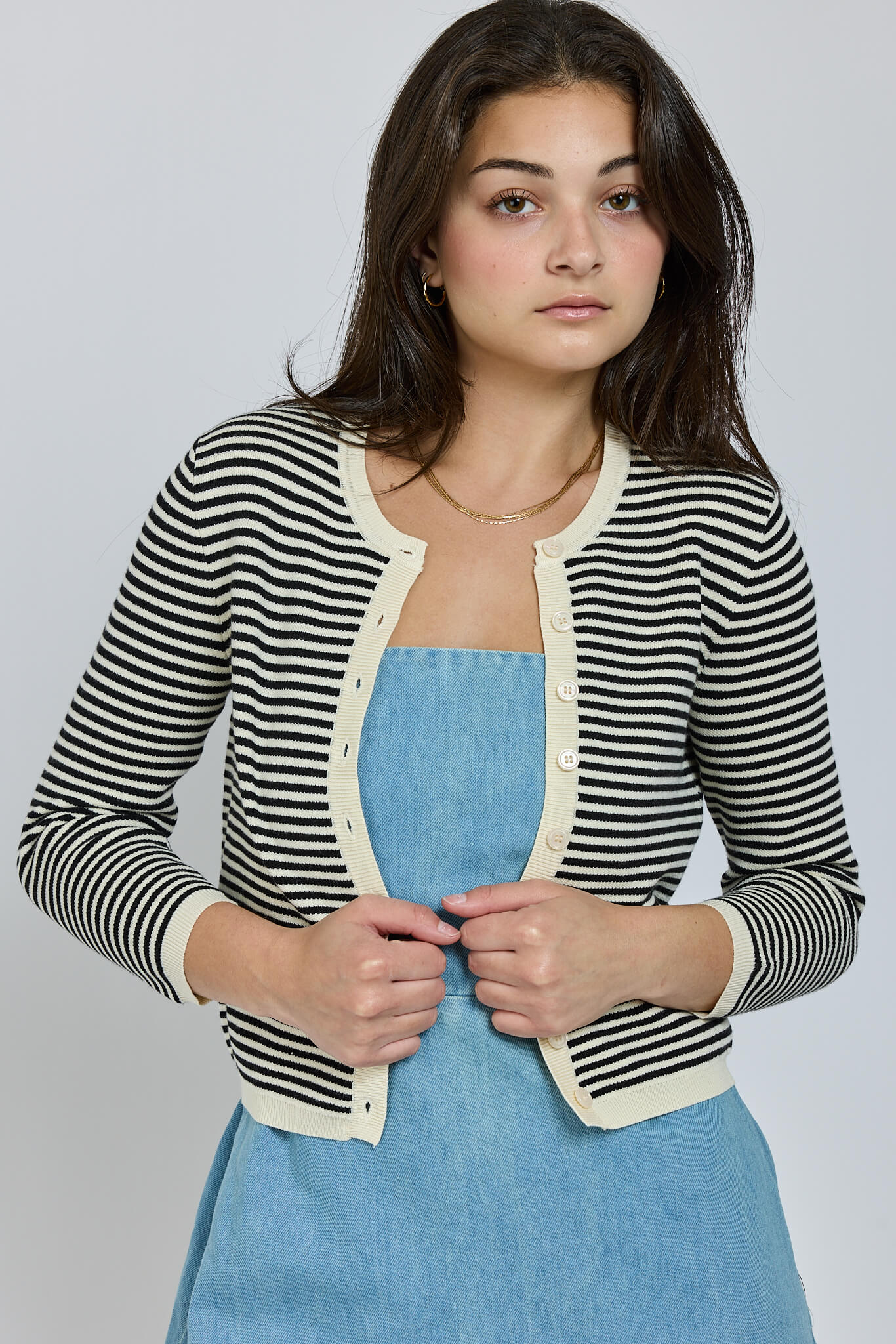 Womens striped buttonup cardigan