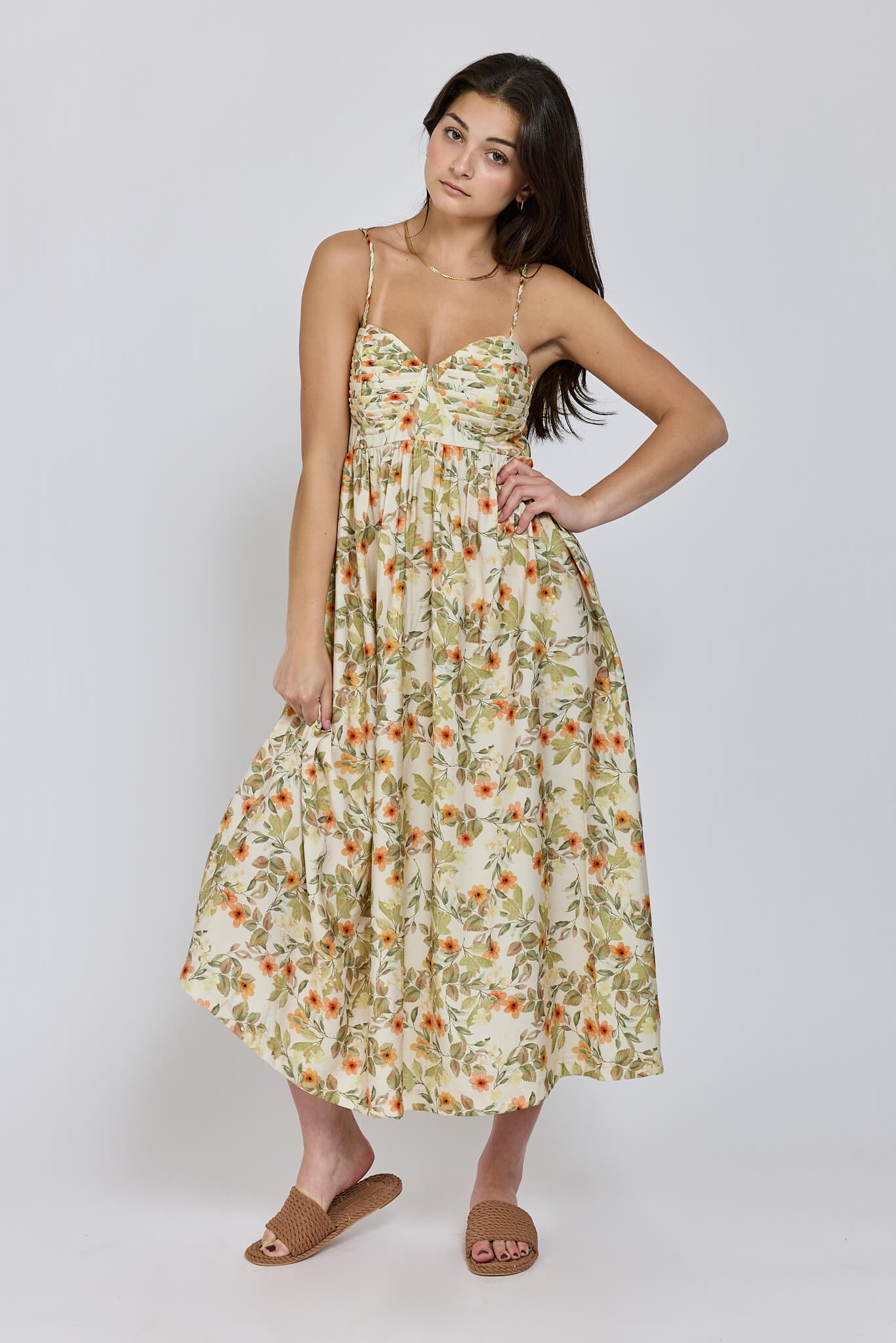 Womens printed midi dress