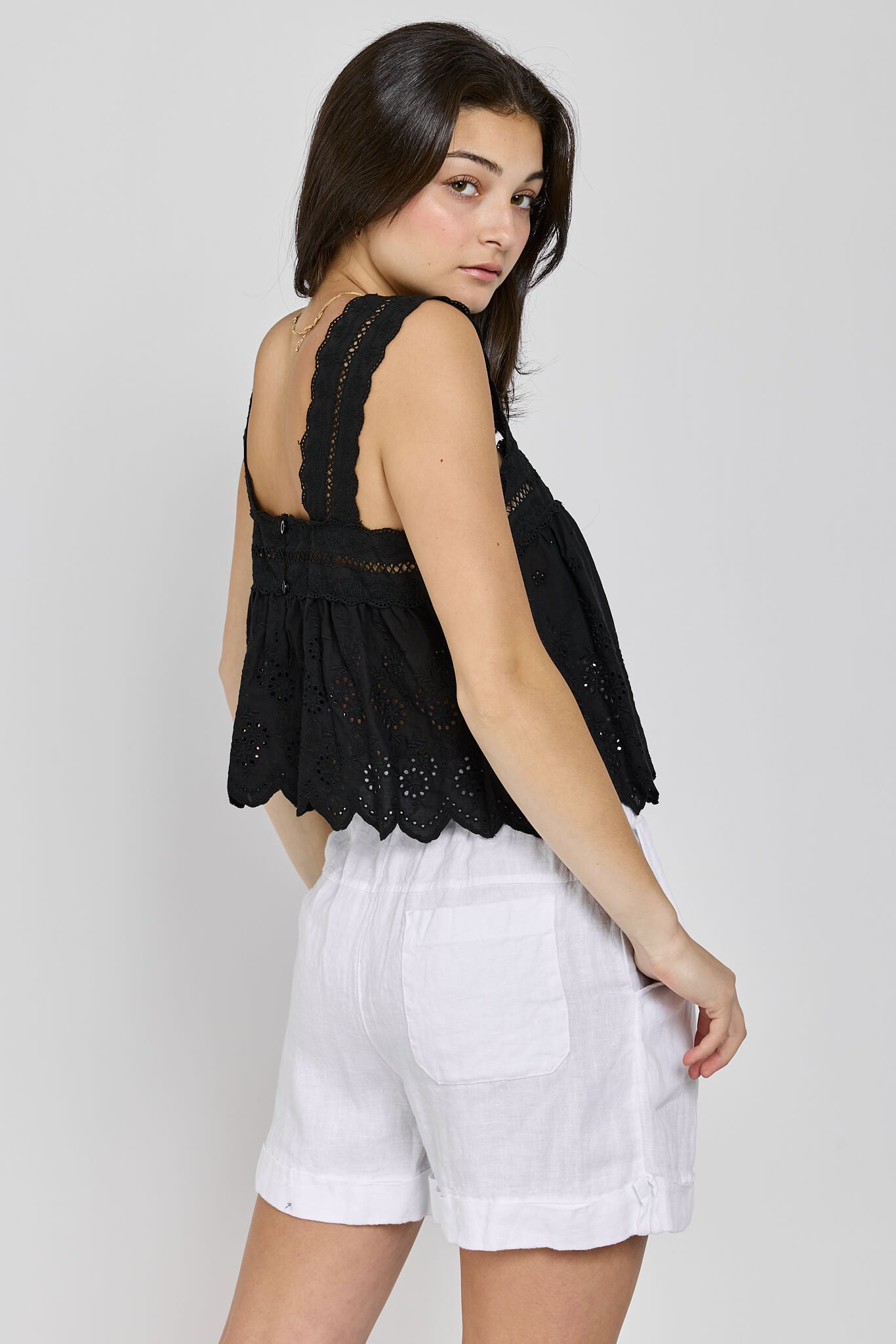Womens shirt with back button closure